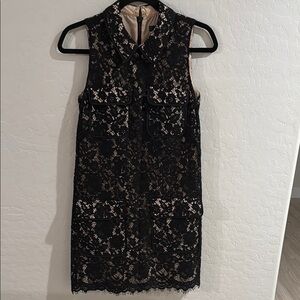 J. Crew Black Sheath Mini Dress Mock Neck Sleeveless